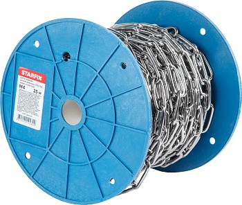 Цепь сварная длиннозвенная М4 нерж.сталь (А2), DIN 763 (бухта 25м) STARFIX