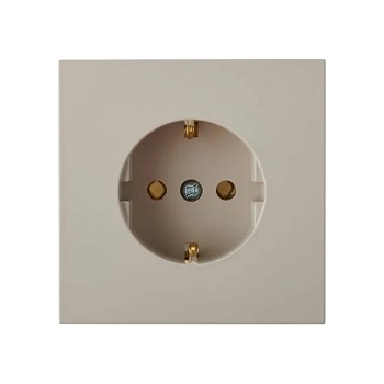 Розетка 1-ая (скрытая, с/з) песочная, Carre, BYLECTRICA