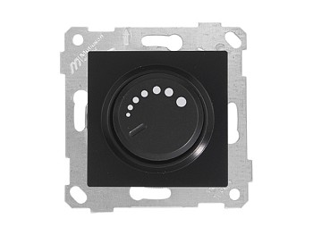 Выключатель поворотный (диммер) (скрытый, без рамки, винт. зажим, 600Вт) черный, RITA, MUTLUSAN