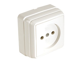 Розетка 1-ая (открытая, б/з, керамика) кремовая, BRON, MUTLUSAN