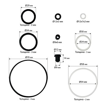 Ремонтный комплект цилиндра гидравлического крана Хорекс Авто HZ 01.8.010-1