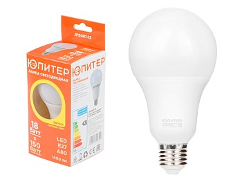 Лампа светодиодная A80 СТАНДАРТ 18 Вт 170-240В E27 3000К ЮПИТЕР