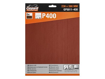 Шлифлист 230х280мм Р400 бум.осн. 5шт. GEPARD (GP5011-400)