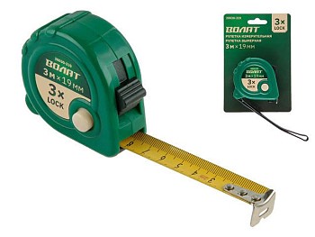 Рулетка  3м/19мм пласт. корп. ВОЛАТ