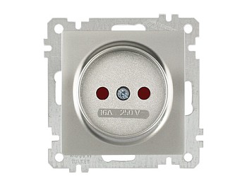 Розетка 1-ая (скрытая, без рамки, б/з, шторки) титан, DARIA, MUTLUSAN