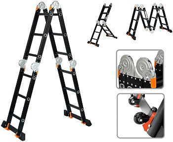 Лестница алюм. многофункц.4х3 ступ.(стрем.-175см,лестн.-355см) 12,3кг BLACK LINE STARTUL (ST9930-03)