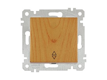 Выключатель проходной 1-клав. (скрытый, без рамки, винт. зажим) дуб, RITA, MUTLUSAN
