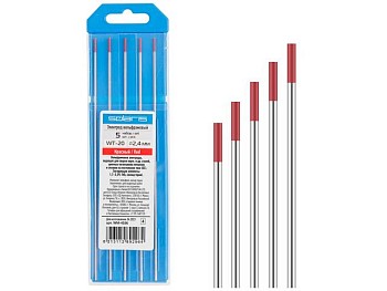 Электрод вольфрамовый красный WT-20, Ф 2,4 мм (набор 5 шт) SOLARIS