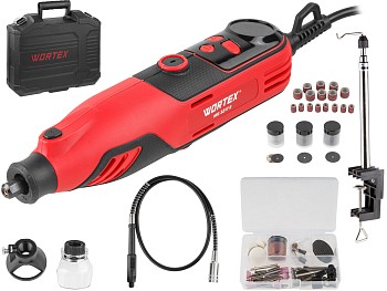 Гравер электрический WORTEX MG 3217 E в чем.+аксессуары 130 Вт, 10000-35000 об/мин, цанга 3,2 + БЗП