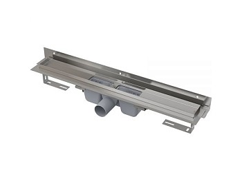 Водоотводящий желоб с порогами для перф. решетки и регул. воротником к стене, APZ4S-950, Alcaplast