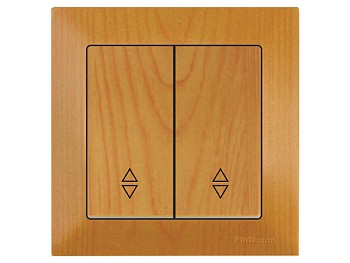 Выключатель проходной 2-клав. (скрытый, винт. зажим) дуб, DARIA, MUTLUSAN