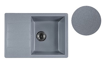 Мойка кухонная из искусственного камня MISTA серебро 615х440 мм, AV Engineering