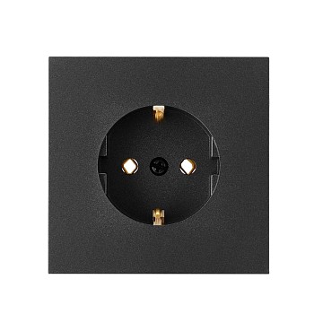 Розетка 1-ая (скрытая, с/з) графит, Carre, BYLECTRICA