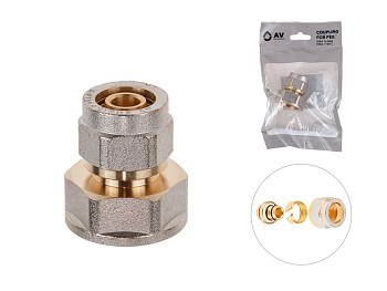Муфта 16(2.0) х 3/4" вн. для труб PEX, AV Engineering (инд. упак.)
