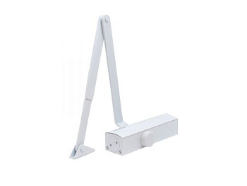 Доводчик дверной БУЛАТ PROFI  ДД 802/3 A-W (40-90 кг) белый, морозостойкий