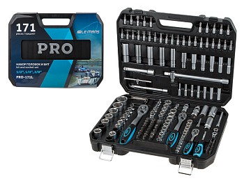 Набор головок и бит 171пр. 1/4",3/8",1/2" PRO STARTUL LE MANS (PRO-171L)