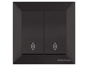 Выключатель проходной 2-клав. (скрытый, винт. зажим) черный, DARIA, MUTLUSAN