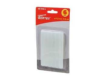Клеевые стержни WORTEX GS1110 U (универс., 11.2х100 мм, 6 шт в блистере)