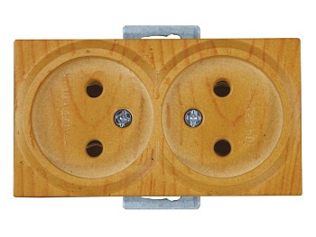 Розетка 2-ая (скрытая, б/з) дуб, RITA, MUTLUSAN
