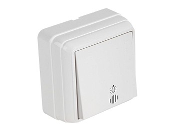 Выключатель кнопочный (с подсветкой, открытый) белая, BRON, MUTLUSAN