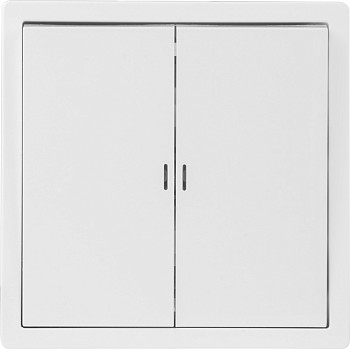 Выключатель 2 клав. (cкрытый, 10А) со световой индикацией белый, Carre, BYLECTRICA