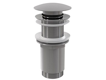 Водослив для умывальника click/clack 5/4, цельнометаллический с большой заглушкой, Alcaplast