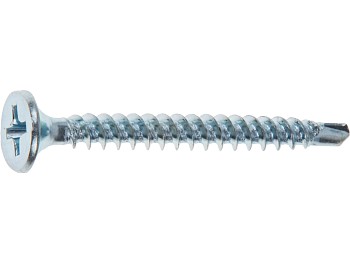 Саморез 3.5х35 мм для монтажа ГКЛ к металлу, цинк, со сверлом (50 шт в зип-локе) STARFIX