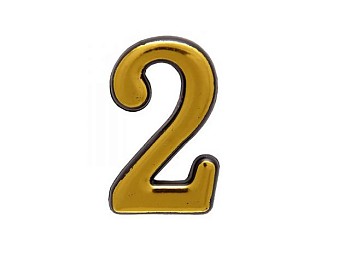 Цифра дверная АЛЛЮР пластик "2" золото