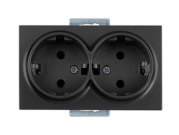 Розетка 2-ая (скрытая, с/з) дымчатая, DARIA, MUTLUSAN