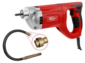 Вибратор глубинный WORTEX CV 2012 в кор. + Вал гибкий 2 м в сборе с вибронаконечником 35 мм