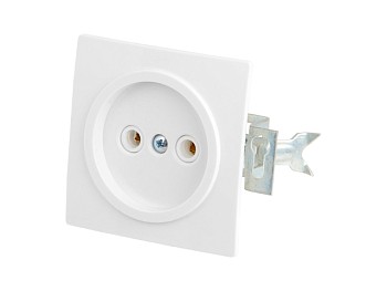 Розетка 1-ая (скрытая, б/з) белая, Стандарт, Юпитер