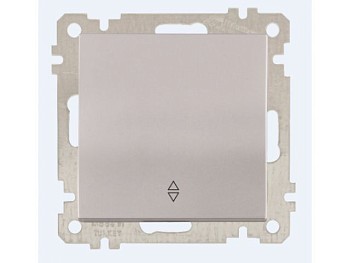 Выключатель проходной 1-клав. (скрытый, без рамки, пруж. зажим) серебро, DARIA, MUTLUSAN