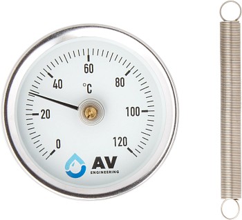 Термометр стрелочный показывающий накладной, AV Engineering