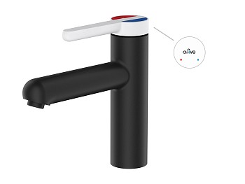 Смеситель для умывальника (Lt) D35, серия Rose черный + белый, a-five