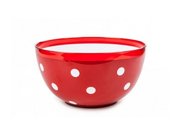 Салатник двухцветный Marusya (Маруся) 1,4 л, красный п/прозрачный, BEROSSI