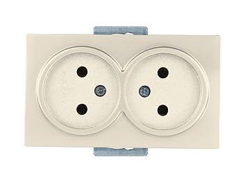 Розетка 2-ая (скрытая, б/з, без рамки) белая, DARIA, MUTLUSAN