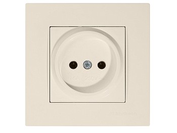 Розетка 1-ая (скрытая, б/з) кремовая, RITA, MUTLUSAN