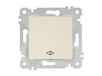 Выключатель промежуточный многопозиционный (скрытый, без рамки, пруж. зажим) кремовый, RITA, MUTLUSA