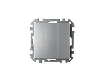 Выключатель 3 клав. (cкрытый, 10А) серебро, Стиль, Bylectrica