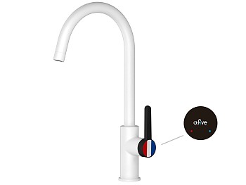 Смеситель для кухни (Lt) D35, серия Rose белый + черный, a-five