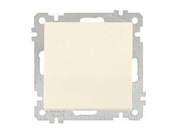 Выключатель 1-клав. двухполюсный (скрытый, без рамки, пруж. зажим) кремовый, DARIA, MUTLUSAN