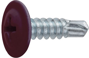 Саморез 4.2х19 мм с прессшайбой, цинк, со сверлом, RAL 3005 (150 шт в пласт. конт.) STARFIX