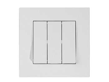 Выключатель 3- клав. (скрытый, пруж. зажим) белый, RITA, MUTLUSAN