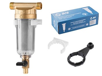 Фильтр самоочищающийся 1/2" нар., 100 микрон, AV Engineering (инд. упак.)