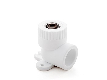 Колено ПП комб. с креплен. вн. 20х1/2", бел. РТП