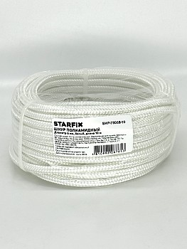 Шнур полиамидный 6 мм белый моток 10 м STARFIX