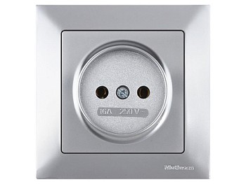 Розетка 1-ая (скрытая, б/з) серебро, DARIA, MUTLUSAN