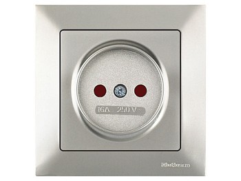Розетка 1-ая (скрытая, б/з, шторки) титан, DARIA, MUTLUSAN