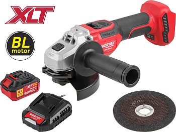 Аккум. углошлифмашина WORTEX CAG 1812-2 E в кор. XLT SET БЕСЩЕТ., 18 В, 125 мм, 3000-8500 об/мин