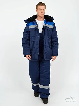 Костюм (куртка+п/к) утепленный "Легион-К" (синий+василек, грета) р-р 64-66 рост 182-188, РФ